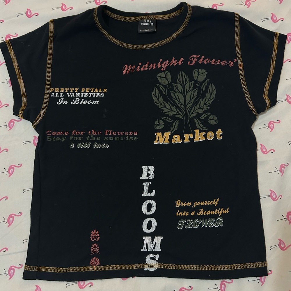 Black Graphic urban outfitters baby tee